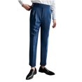 thumbnail image 3 of Brondbend Business Casual Mens Pants Mens Straight Fit Dress Pants Expandable High Waist Zipper Trousers with Pocket Solid Leisure Flat Front Trousers Classic Fit Business Work Suit Pants, 3 of 3