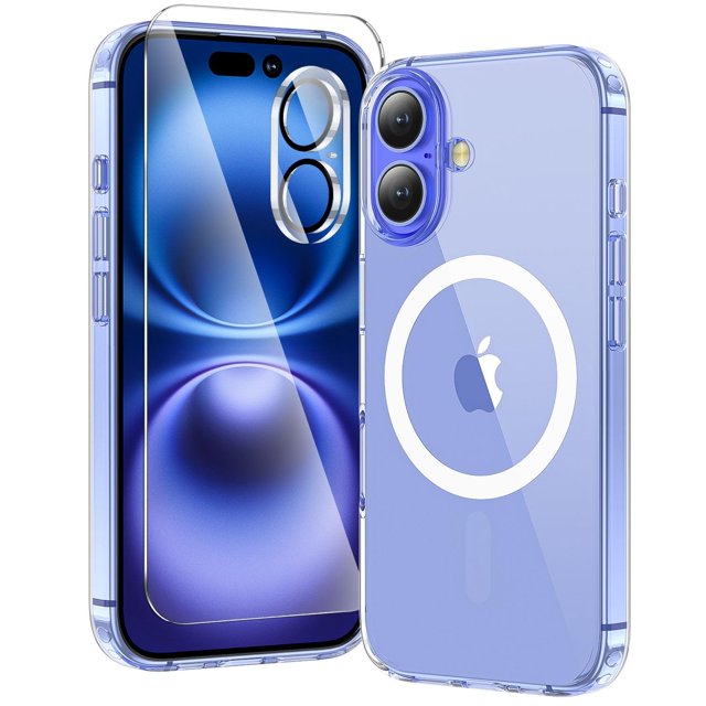 Funda de teléfono Toushion 3 en 1 para iPhone 16 Clear con MagSafe