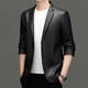 thumbnail image 4 of Chaqueta de traje para hombre, nueva chaqueta de cuero de otoño, suave, ajustada, coreana, para negocios, pequeña, a la moda, informal, 4 of 4