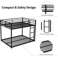 thumbnail image 3 of Bellemave Full Over Full Bunk Bed, Metal Low Bunk Beds Frame Built in Ladder, Floor Bunk Bed with Heavy Duty Slats Support, No Box Spring Required (Black), 3 of 8