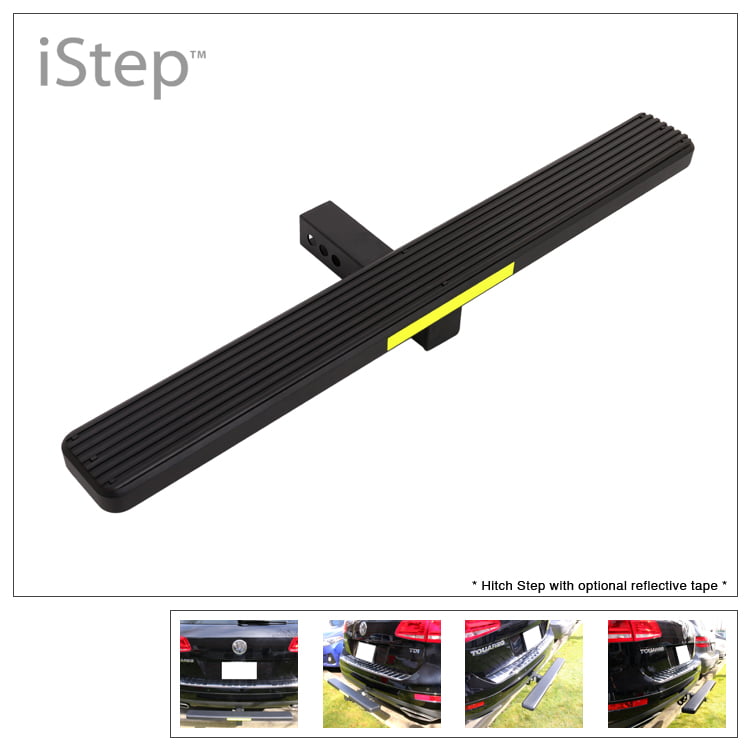 APS iStep Universal 36 Black Aluminum Rear 2 Class 3 Hitch Mounting Step Hitchstep Rear Roof Rack Bumper Guard Protector 