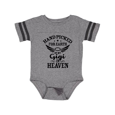 

Inktastic Handpicked for Earth by My Gigi in Heaven with Angel Wings Gift Baby Boy or Baby Girl Bodysuit