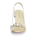 thumbnail image 2 of BLISSFUL STEP Women's Clear Slingback Flower Rhinestone Heel Sandals, 2 of 7