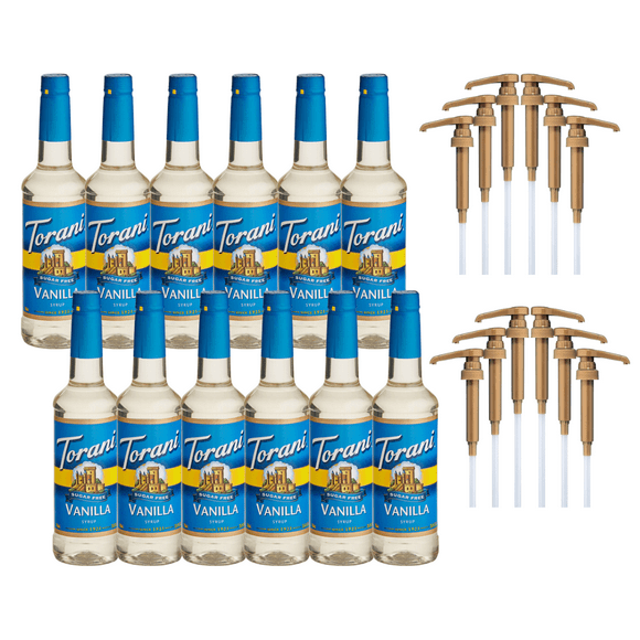 Torani Sugar-Free Vanilla Flavoring Syrup Plastic 750 mL Bonus Squeeze Pump