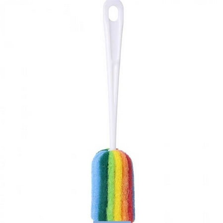 Rainbow Long Handle Easy Cup Brush Sponge Cleaner Cleaning Brush Bottle Glass Cup Scrubber Washing Cleaning Kitchen