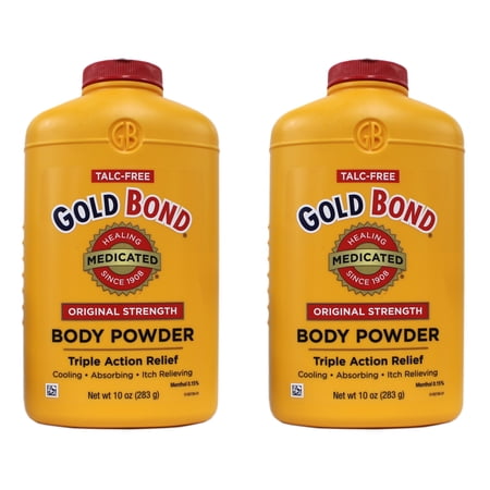 2 Pack - Gold Bond Body Powder Medicated 10 oz Each (Talc-Free)