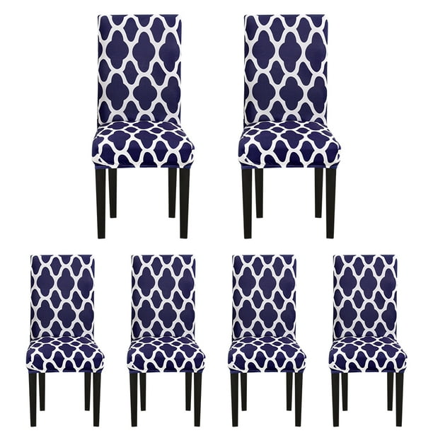 1/4/6Pcs Polyester Stretch Dining Room Chair Covers Washable Seat