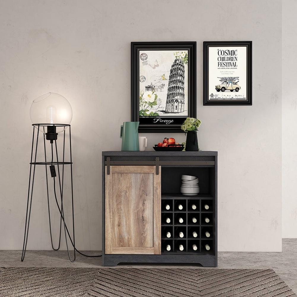 Kadyn 31 Inch Farmhouse Barn Door Bar Cabinet, Entryway Storage Cabinet for Living Room, Particle Board Kitchen Storage Cabinet with Door, Light Brown Kadyn 31 Inch Farmhouse Barn Door Bar Cabinet, Entryway Storage Cabinet for Living Room, Particle Board Kitchen Storage Cabinet with Door, Light Brown