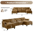 thumbnail image 2 of JONPONY 109" Modular Sectional Sofa,Boucle Couch Set,U-Shaped Sleeper Sofa for Living Room,Brown, 2 of 9