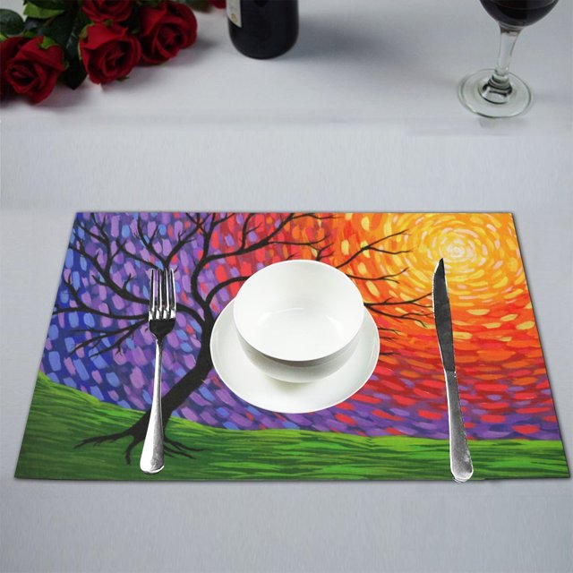 ABPHQTO Beautiful Life Tree Table Mantel individual Food Mat 30x45 cm Mantel antideslizante