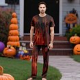 thumbnail image 2 of Family Pajamas Matching Sets - 2 piece "Help" Print Short Sleeved Top Pants Loungewear Set, Matching Family Pjs for Halloween Nights for S Pjs, 2 of 5