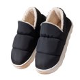 thumbnail image 4 of Gpaecead Unisex Winter Quilted Nylon Flat Shoes Warm Sherpa Lined Slip On Indoor Outdoor House Shoes With Non Slip Sole Black, 4 of 5