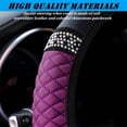 thumbnail image 2 of Soft Leather Car Steering Wheel Cover, Universal 15 Inch Colorful Rhinestones Anti-Slip Elastic Steering Wheel Covers for Most Cars, Sparkly Crystal Diamond for Women Girls (Purple), 2 of 9