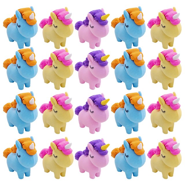30Pcs Adorable Kids Erasers Convenient Unicorn Erasers Portable Kids Mini Erasers (Mixed Color)
