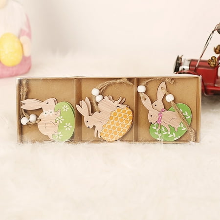 ZKCCNUK Easter Basket Stuffers Easter Wooden Crafts Painted Rabbit Chick Tulips Eggs Table Decoration Crafts Ornaments Easter Decorations from $2 on Clearance