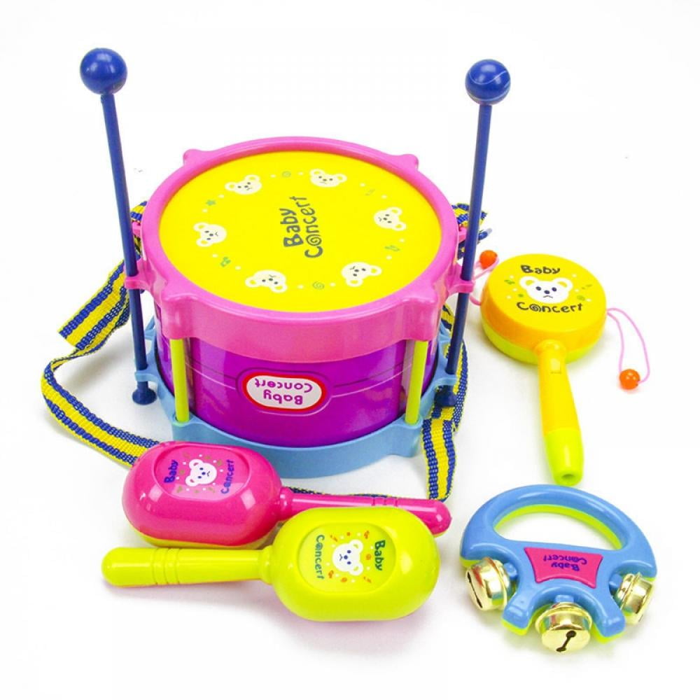 5pcs/Set Baby Kids Toddler Developmental Educational Toy Infant Drum Rattles Toy 
