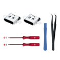 thumbnail image 1 of Mcbazel 2 Pack Type C Port Charging Cocket Replacement for Nintendo Switch USB C Charger Power DC Jack Socket Connector with Screwdrivers Tweezer Pry Repair Tool Kit for N-Switch (Not for switch2), 1 of 5