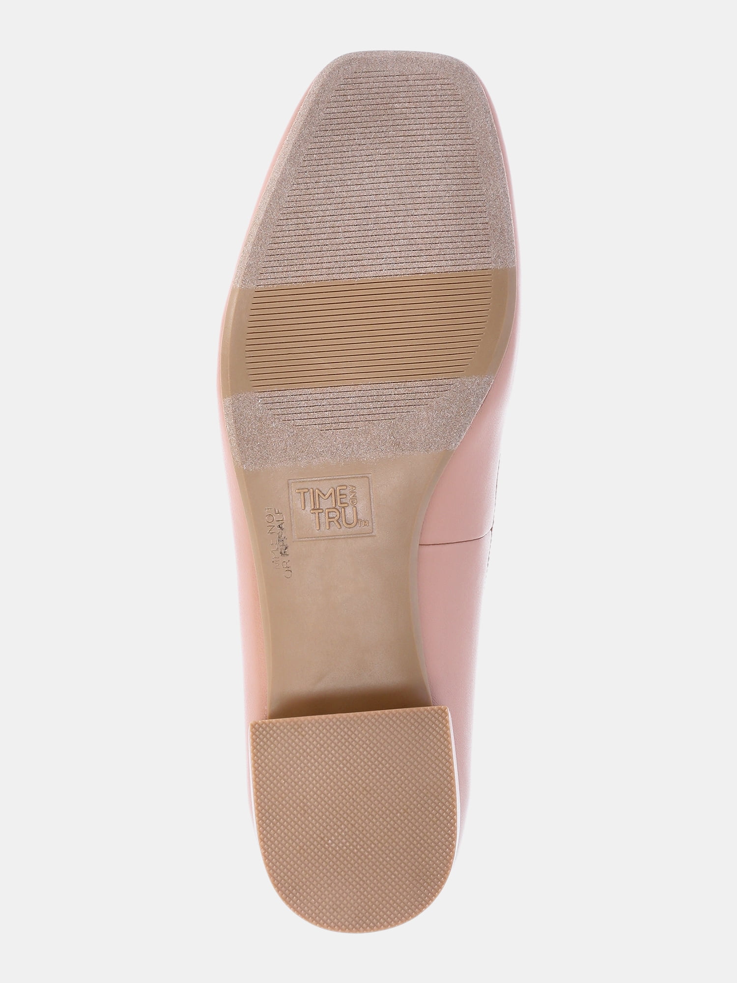 Time and Tru Women's String Bow Block Heel Ballet Shoes, Wide Width Available