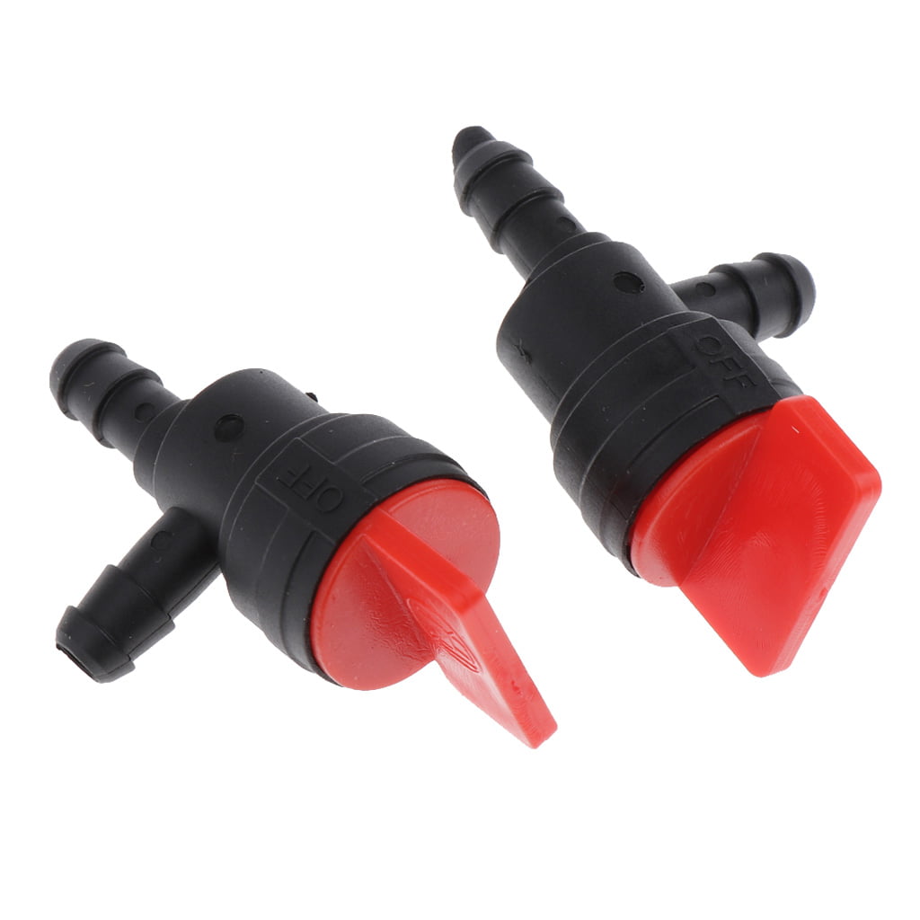 90 Degree Fuel Shut Off Valve Fit with Clamp for Briggs Stratton 698181 494539 697944 Lawn Tractor Parts Garden Lawn 2Pcs