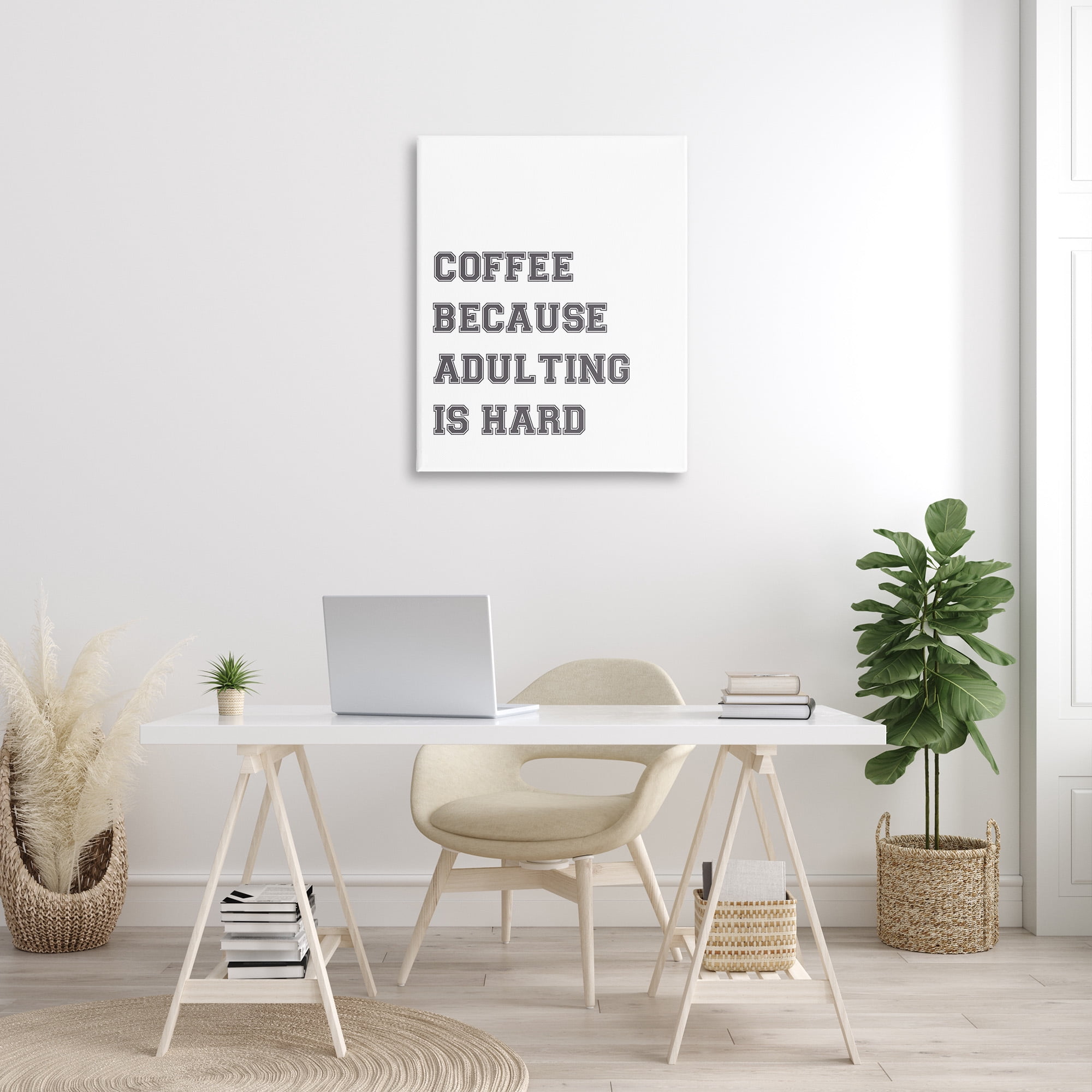 Stupell Industries Funny Adulting Is Hard Food & Beverage Painting Gallery Wrapped Canvas Art Print Wall Art, 30 x 40