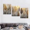 thumbnail image 4 of Abstract Leaf Wall Art Triptych – Modern Botanical Canvas Prints for Living Room Decor, 4 of 6