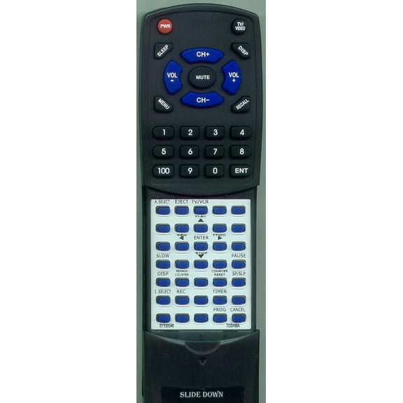 Replacement Remote for TOSHIBA BY530048, RTBY530048, VC513, W512, VC512T, W511
