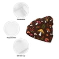 thumbnail image 3 of Lsque Woodland Mushroom with Flowers and Berries Pattern Knitted Beanie, Unisex Winter Hat, Knit Hat Winter Beanies Thick Fisherman Beanies Cuffed Plain Skull Caps, 3 of 6