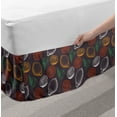thumbnail image 2 of Fruits Bed Skirt, Hand Drawn Like Citrus Pattern Colorful Lemons Images Green Leaves Organic Sketch, Elastic Bedskirt Dust Ruffle Wrap Around for Bedding Decor, 4 Sizes, Multicolor, by Ambesonne, 2 of 2