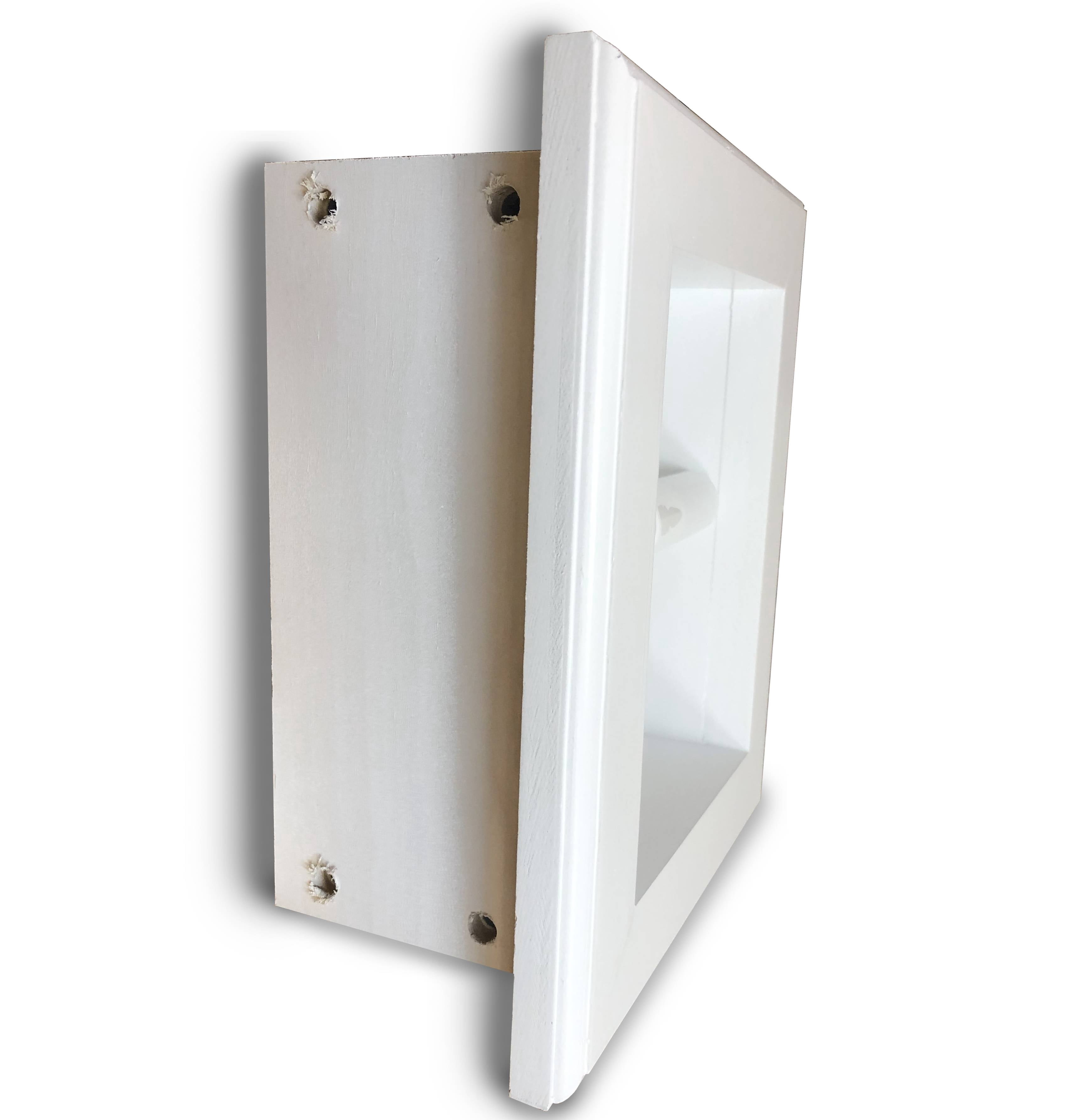 Typhon Recessed Solid Wood Toilet Paper Holder 7 x 8.5, White Enamel