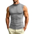 thumbnail image 3 of Thousandth Sleeveless Compression Shirts for Men Mock Neck Quick Dry Cooling Gym Athletic Tank Tops Moisture Wicking Tees Sport Running Tops, 3 of 8