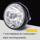thumbnail image 2 of Faro delantero LED amarillo redondo para motocicleta de 7" universal de 12 V H4 35 W con soporte negro, 2 of 12