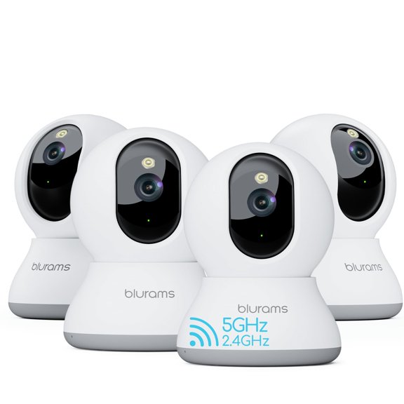 Cámara de seguridad blurams 2K 360° PTZ pack de 4 unidades 5GHz/2.4GHz