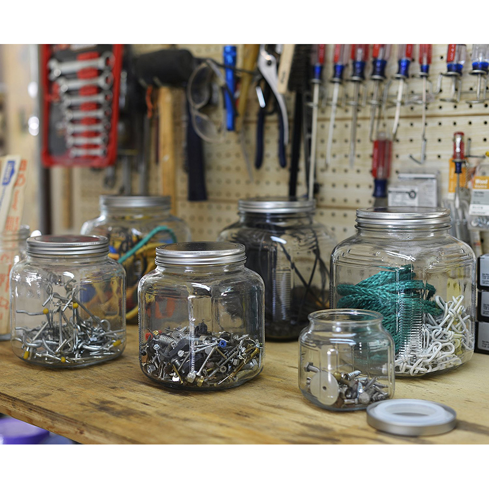 Anchor Hocking Pack of 3 Clear 1 Gallon Glass Cracker Jar Canister Set with Metal Lids - image 5 of 7