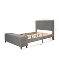 thumbnail image 5 of Upholstered Queen Size Bed Frame Modern Storage Bed with Ottoman Bench, Fabric Cushion Platform Bed Frame with Velvet Headboard and Wood Slats, No Box Spring Needed (Light Grey), 5 of 8