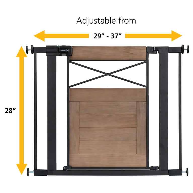 Safety 1st Easy Install Modern Farmhouse Baby Gate Rustic with Secure Lock and Pressure Handle for Stairs Walmart