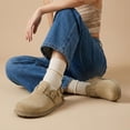 thumbnail image 4 of Cushionaire Brooklyn Genuine Suede Clogs for Women - Adjustable Slingback Casual Shoes with Buckle, Memory Foam Cushioning, Wide Widths Available, 4 of 25