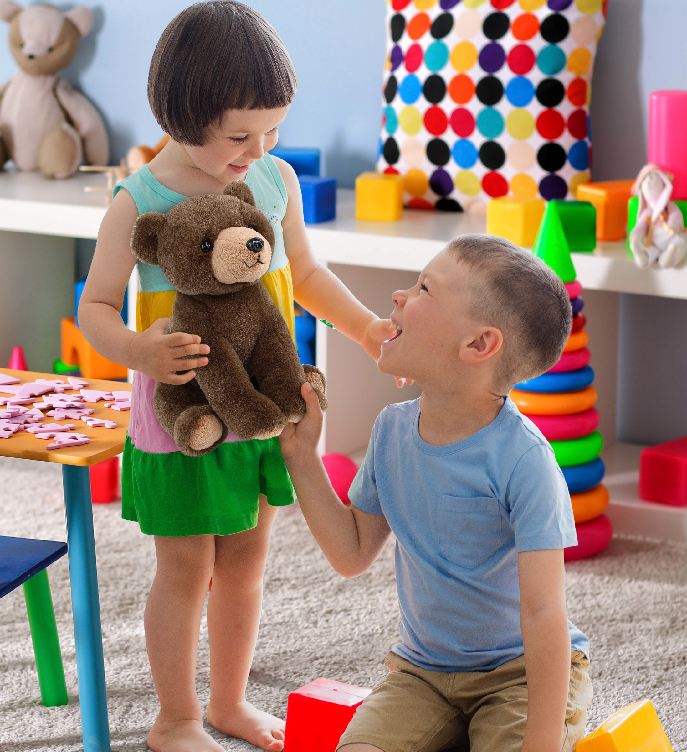 DolliBu Floppy Grizzly Bear Stuffed Animal - Soft Huggable Grizzly Bear, Adorable Playtime Bear Plush Toy, Wild Life Cuddle Gifts, Super Soft Plush Doll Animal Toy for Kids and Adults - 9 Inches