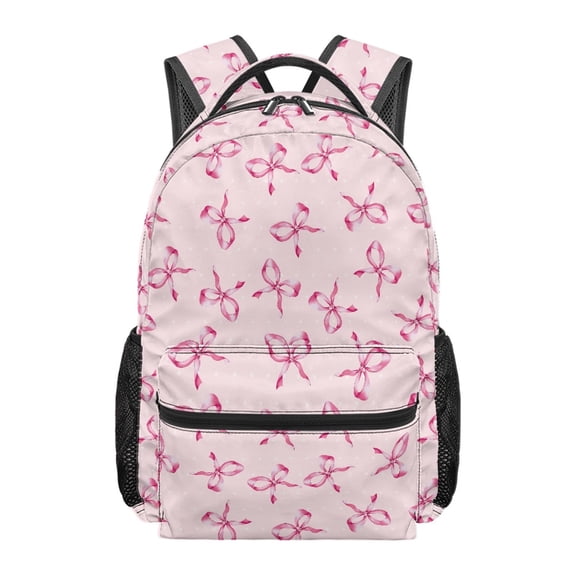 chaqlin Soft Pink Bow Backpack for Kids Girls Lightweight Bookbag Elementary School Daypack Teen Backpack with Adjustable Shoulder for Travel
