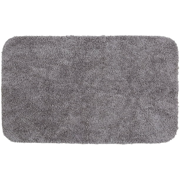 Mainstays Basic Polyester Bath Rug, Light School Grey, 19