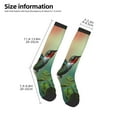 thumbnail image 2 of Goofa Hummingbird Floral Paradise Pattern Adult Stockings, Color-Block Knee High Socks, Comfortable and Breathable, Soft and Stretchable, Sports, and Decoration, 2 of 6