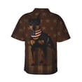 thumbnail image 4 of Miniature Pinscher Dog With Vintage American Flag Men's 3d Print Casual Button Down Shirts, Novelty Hawaiian Short Sleeves L, 4 of 8