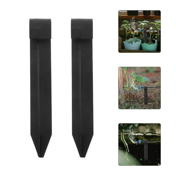 NICEXMAS 50Pcs Black Plastic Drip Support Stakes for Garden Irrigation Pipes and Soaker Hoses 4.3x1x0.8in