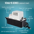 thumbnail image 3 of Volt GPH / HP Automatic Condensate Removal Pump for HVAC/Refrigeration Systems/Dehumidifiers with Overflow Detection Switch and Foot Cord /, 3 of 12