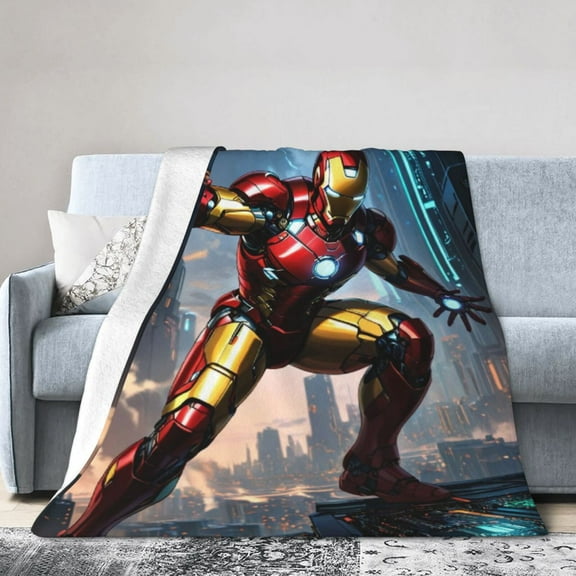 Iron Man Throw Blanket Kids Plush Blanket Ultra-Soft Micro Flannel Fleece Blanket for Bedding Sofa Travel 30"x40"