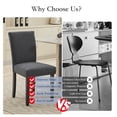 thumbnail image 2 of Sillas de Comedor Tapizadas Juego de 2 - Diseño Parsons en Tela Tipo Arpillera Gris Oscuro con Ribete de Tachuelas y Base de Madera - Asientos Acolchados para Cocina o Comedor, 2 of 8