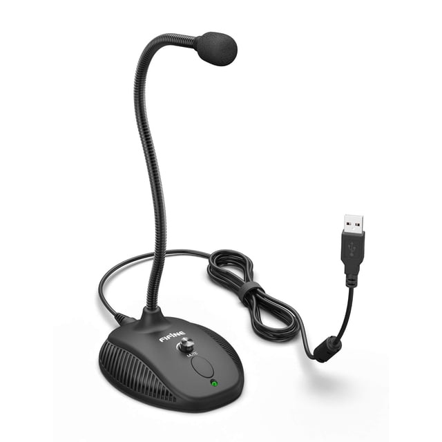 Micrófono USB para computadora Fifine K054 con botón de silencio y LED