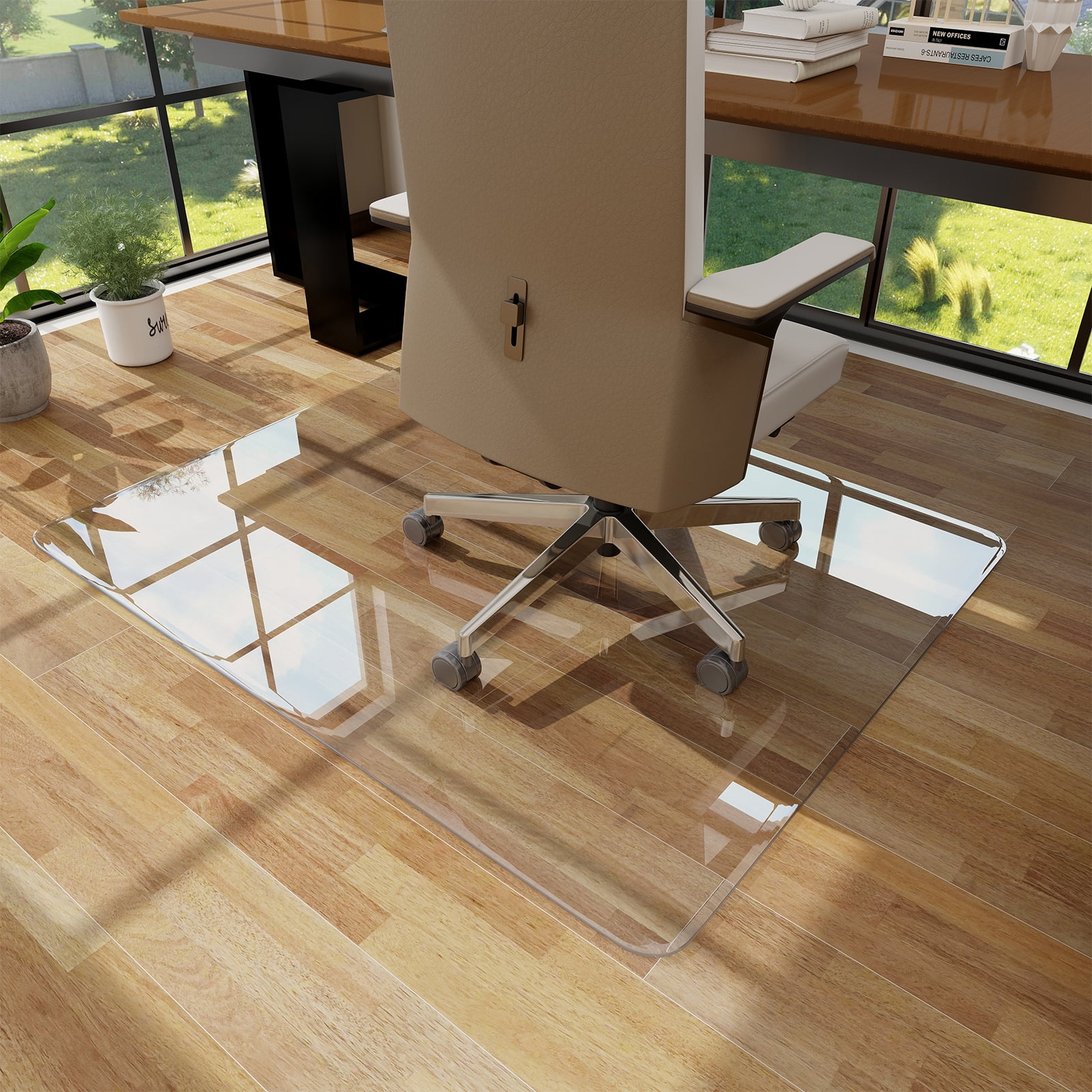 Anyrose 34"x46" Tempered Glass Office Chair Mat