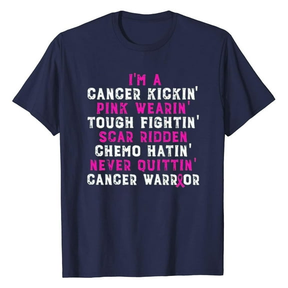 Tarmeek Breast Cancer Shirts Tops for Women/Short Sleeve Shirts/Crewneck Shirt/Tee Shirts with Blessed Breast Cancer Pink Ribbon/Breast Cancer Awareness Breast Cancer Survivor Gifts for Women