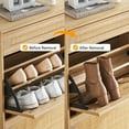 thumbnail image 6 of Space-Saving Design Shoe Cabinet Storage with 2 Flip Drawers & 1 Drawer, Freestanding Rattan Shoe Rack Storage for Entryway with 3-Tier Adjustable Shelves for Slippers,Sneakers,Heels,Boots, 6 of 8
