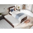 thumbnail image 3 of AFI Warren Twin-XL Wood Platform Bed with Headboard Footboard & Twin-XL Trundle, Walnut, 3 of 15